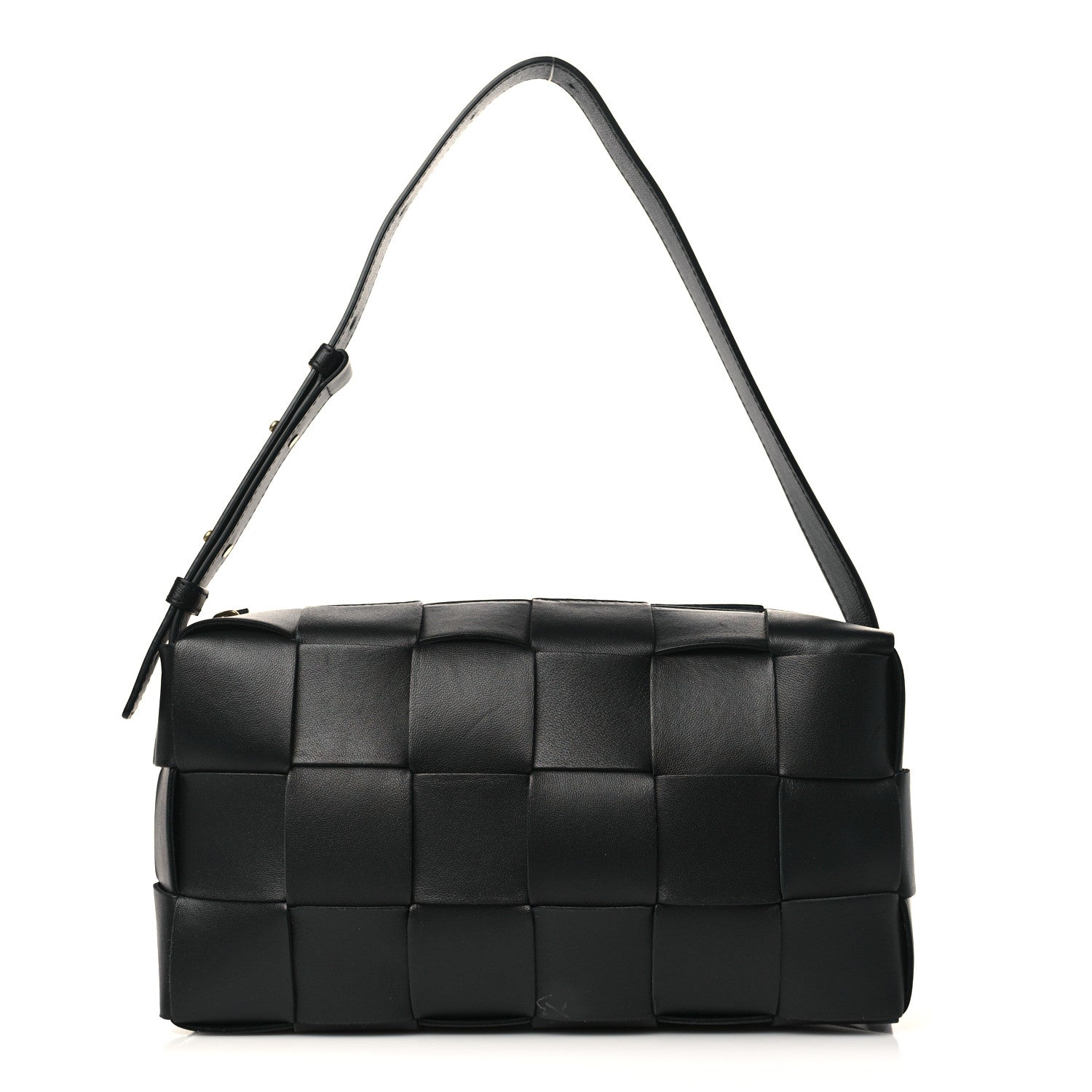Bottega Veneta Lambskin Maxi Intrecciato Brick Cassette Bag Black 1 of 9