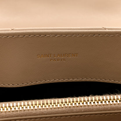 Saint Laurent Calfskin Y Quilted Monogram Small Loulou Chain Satchel Dark Beige 8 of 11