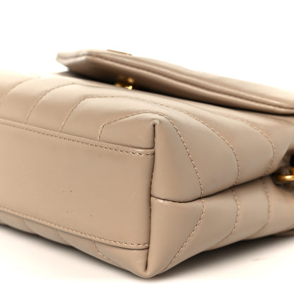 Saint Laurent Calfskin Y Quilted Monogram Toy Loulou Crossbody Bag Dark Beige 11 of 11