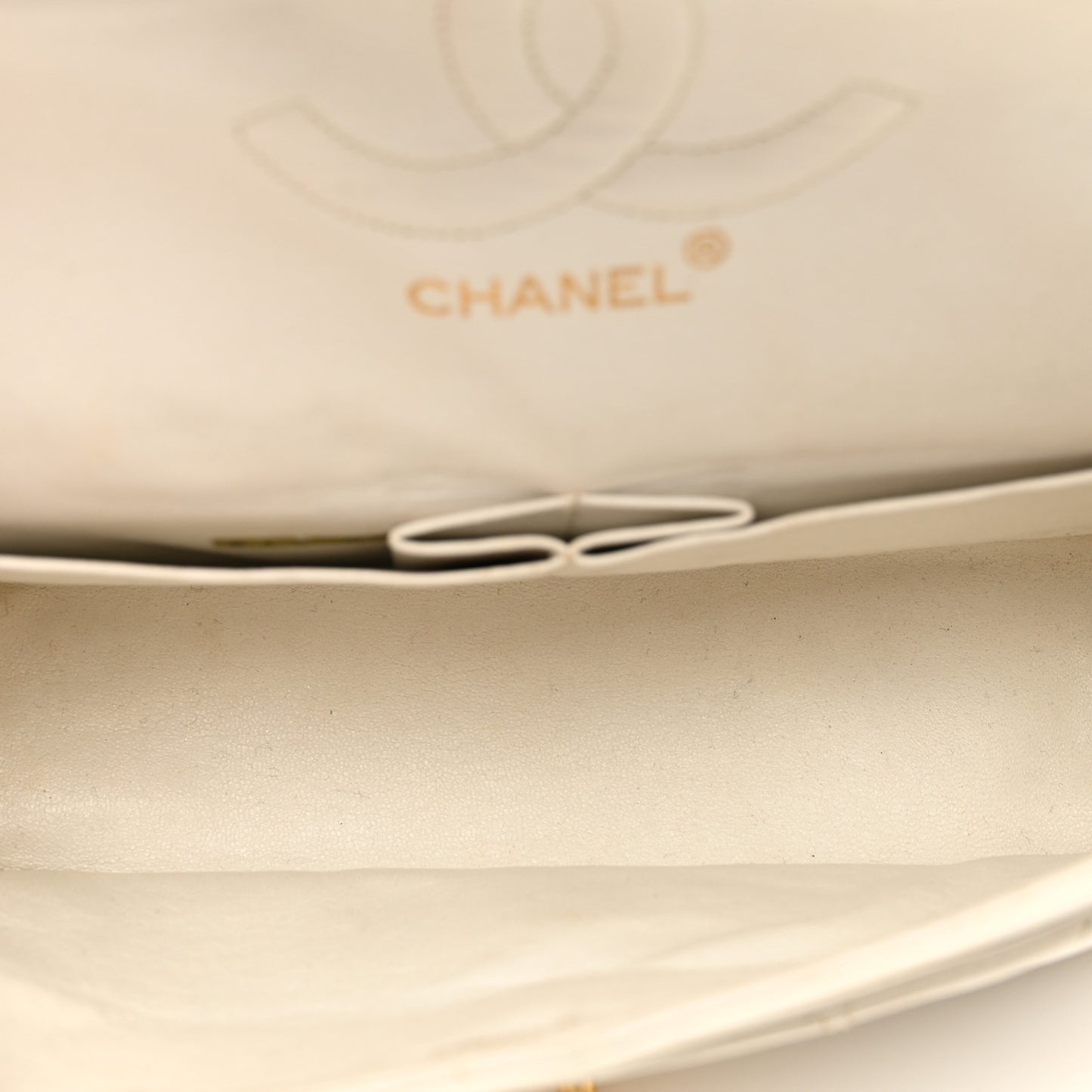 Lambskin Quilted Medium Double Flap White