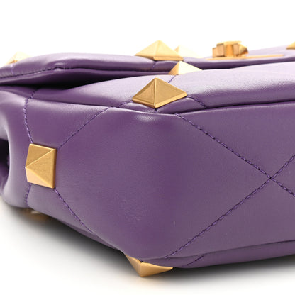 Valentino Garavani Nappa Medium Roman Stud Shoulder Bag Indian Violet 8 of 9