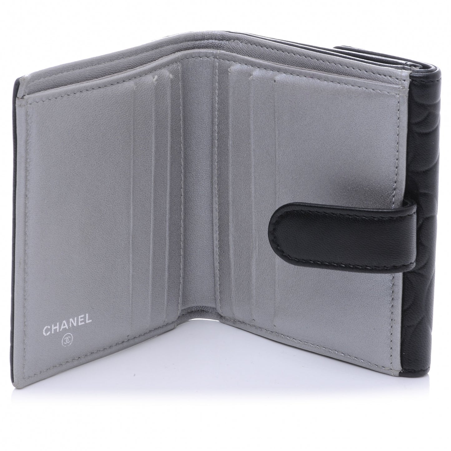 Lambskin CC Camelia Compact Wallet Black
