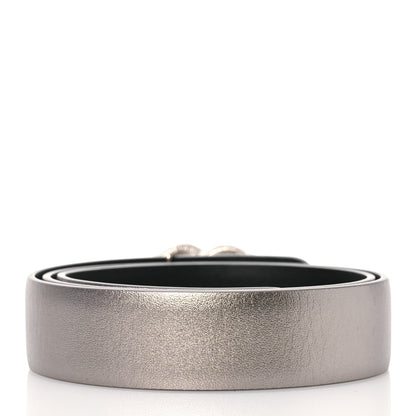 Chanel Metallic Calfskin Crystal CC Chain Belt 75 30 Silver 2 of 9