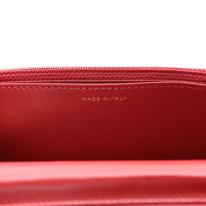 Chanel Caviar Camellia Embossed Wallet On Chain WOC Red 7 of 10