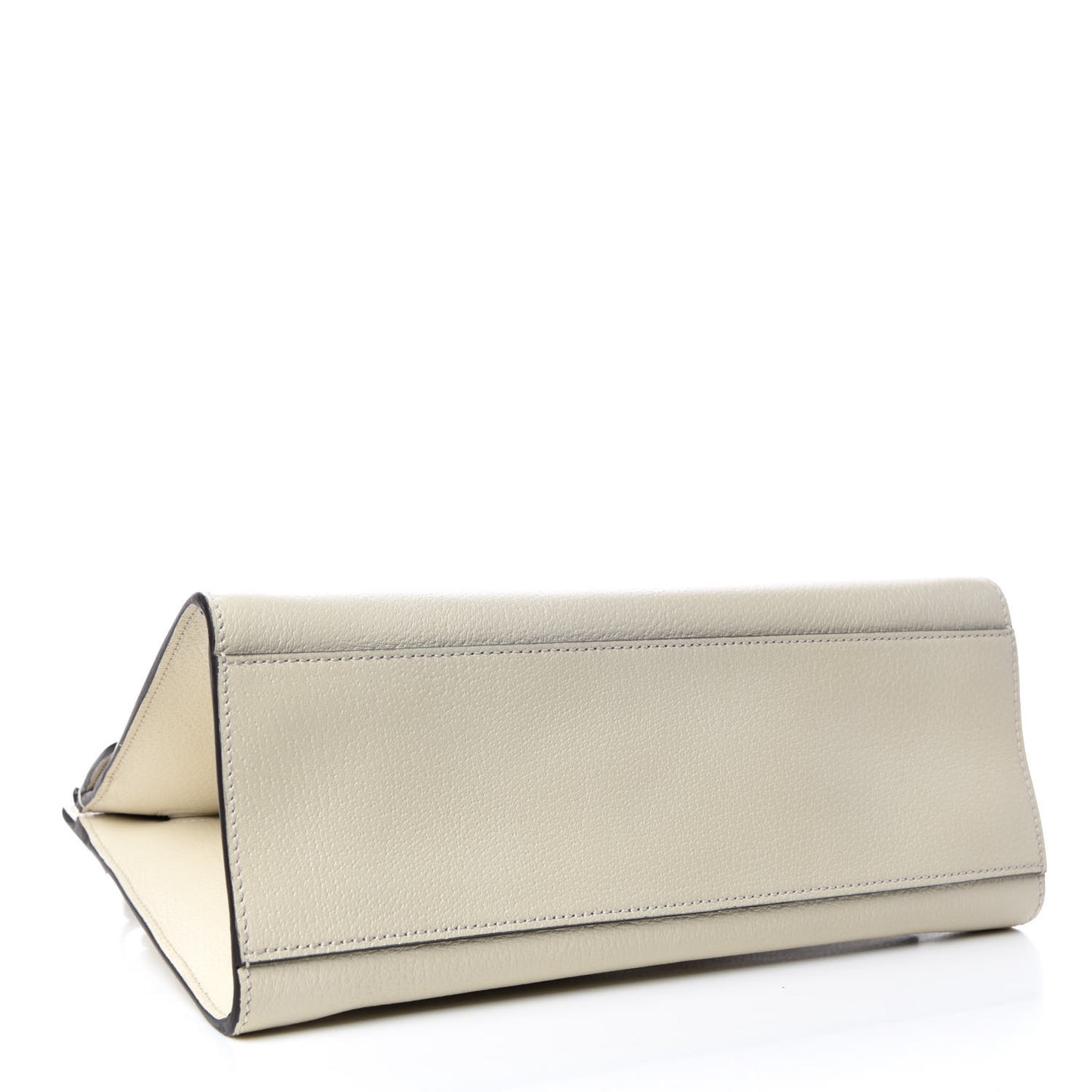 Grained Calfskin Web Stripe Butterfly Medium Totem Top Handle Bag White
