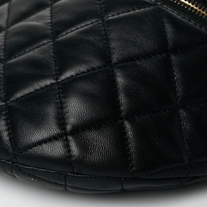 Chanel Lambskin Pearl Quilted CC Belt Bag Black 10 of 11