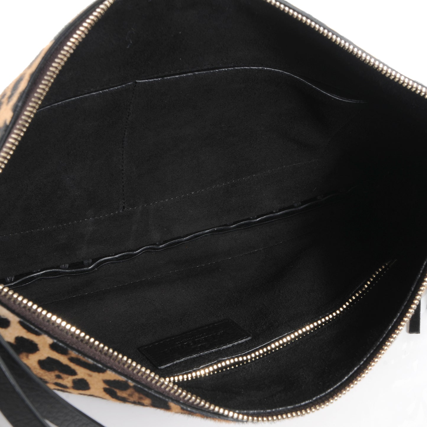 Calf Hair Oversized Fringe Clutch Leopard