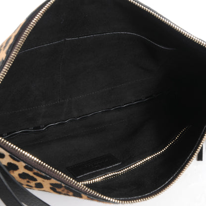 Valentino Garavani Calf Hair Oversized Fringe Clutch Leopard 5 of 8