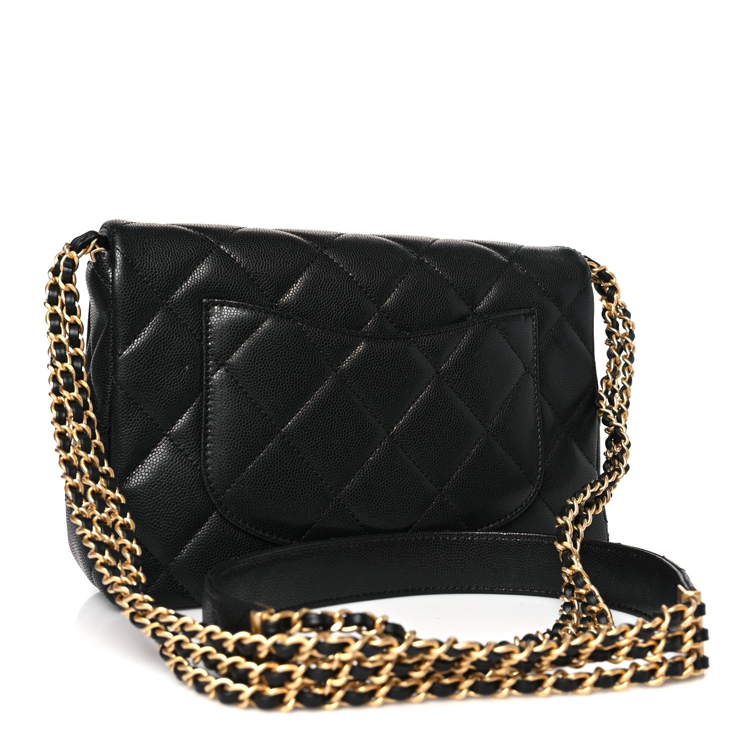 Chanel Caviar Quilted Chain Messenger Flap Bag Black 3 of 9