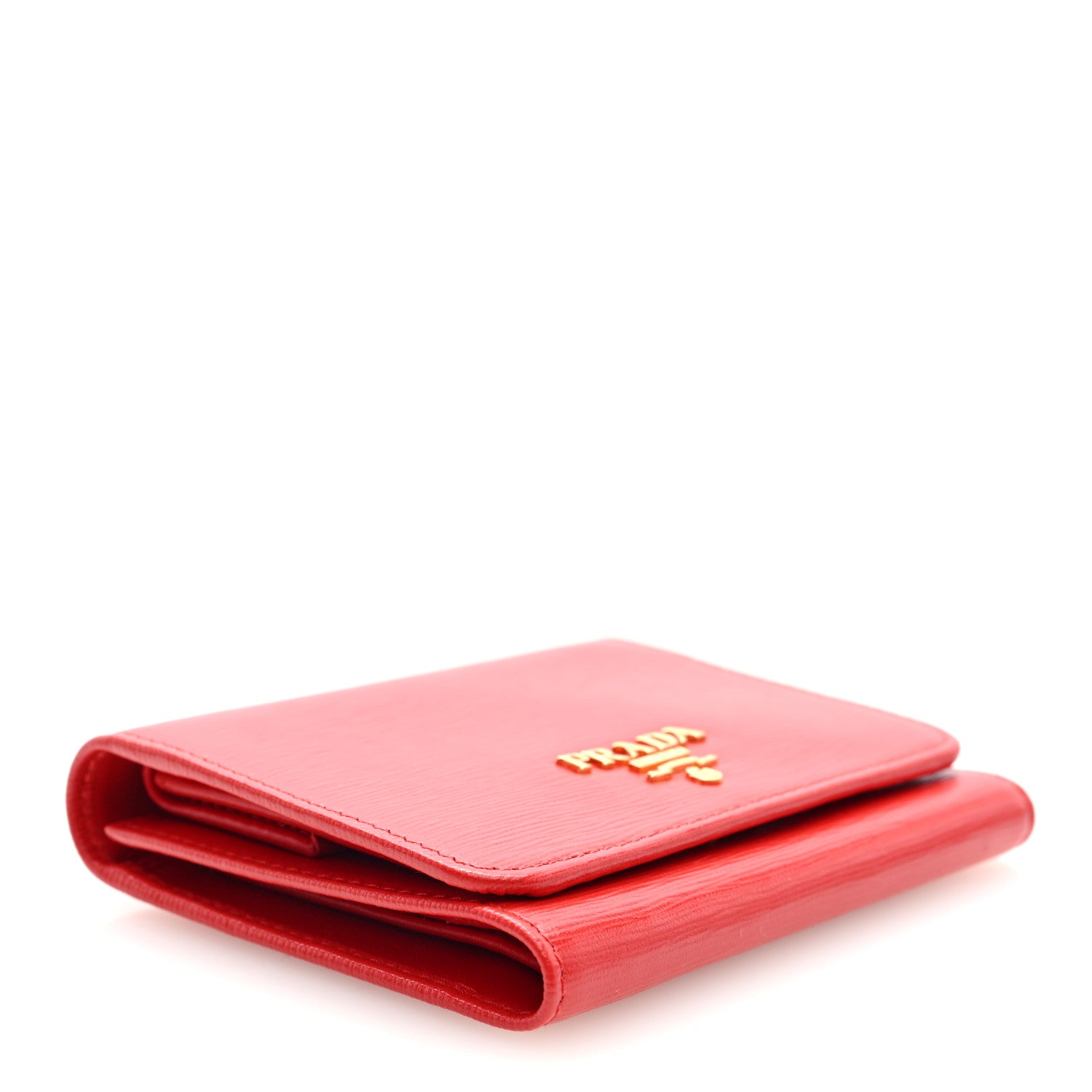 Prada Vitello Move Tri-Fold Compact Wallet Black Lacca Lacca 4 of 7