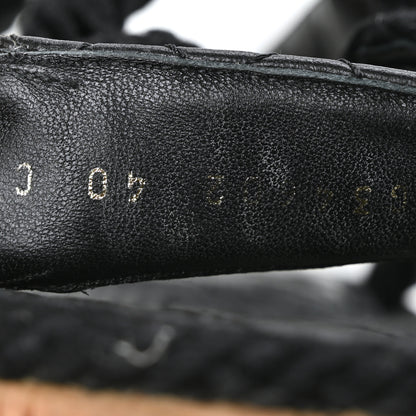 Chanel Cord Lambskin Quilted Logo Sandals 40 Black 6 of 9