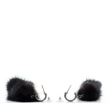 Saint Laurent Mink Tail Drop Earrings Black 2 of 4
