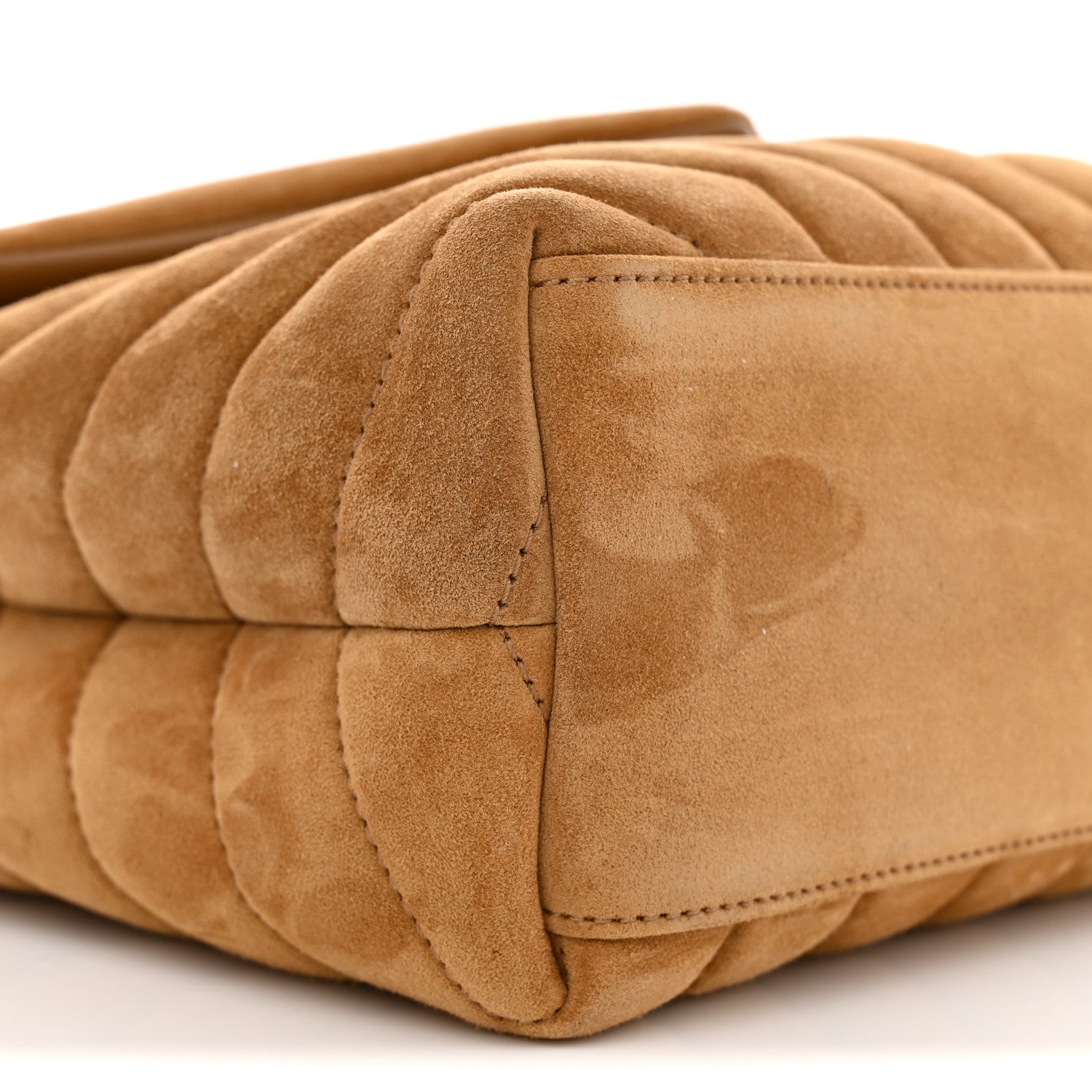 Saint Laurent Suede Calfskin Y Quilted Monogram Small Loulou Chain Satchel Cinnamon 9 of 11