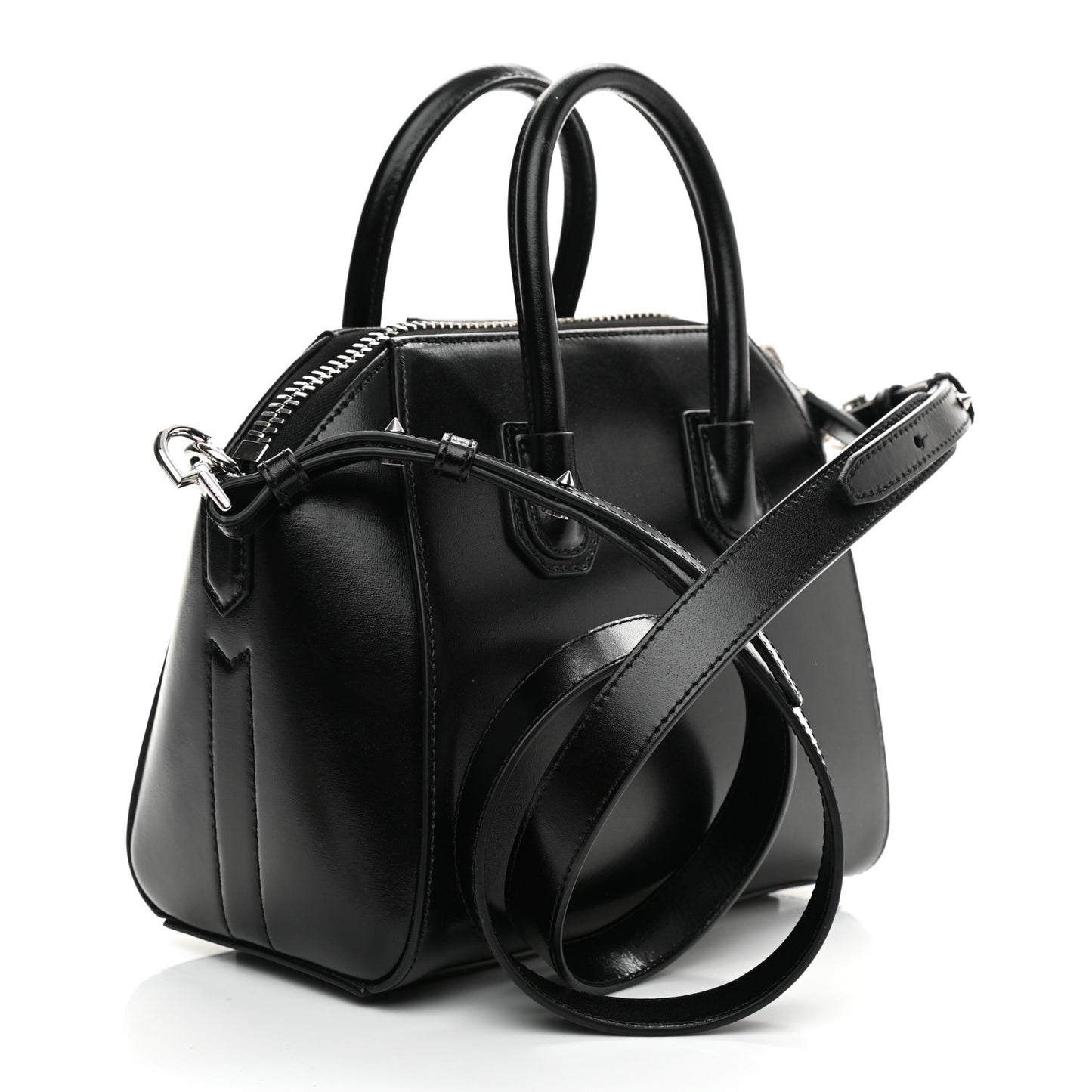 Shiny Lord Calfskin Mini Antigona Black