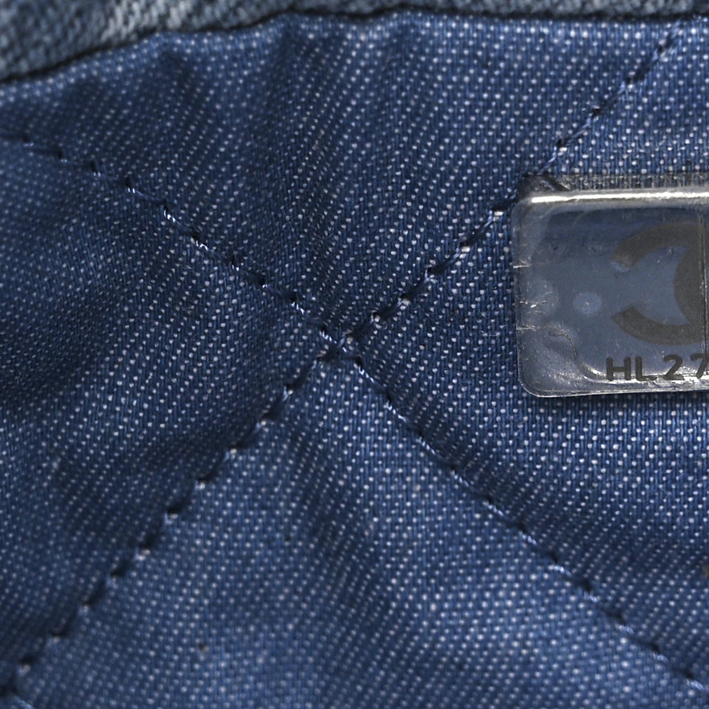Denim Quilted Small Chanel 22 Blue