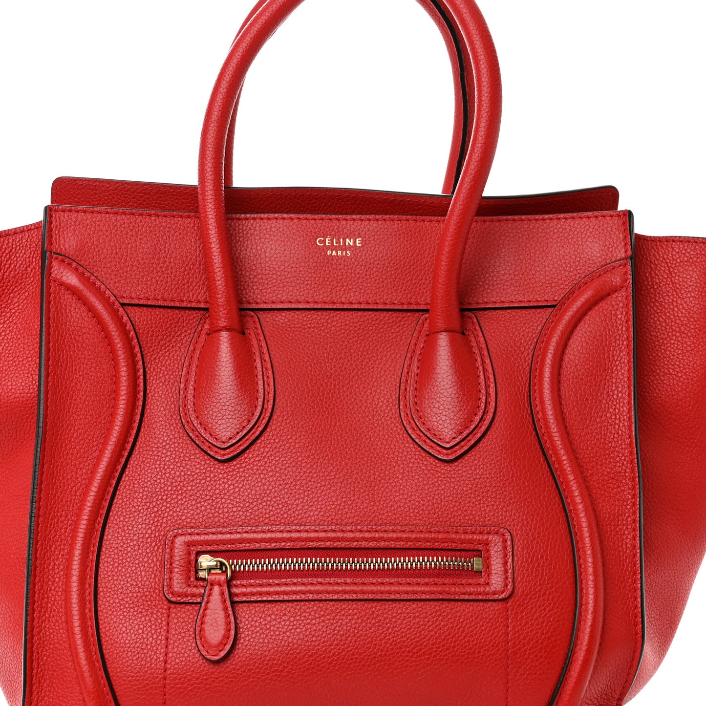 Drummed Calfskin Mini Luggage Coquelicot
