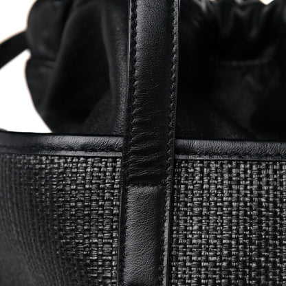 Saint Laurent Linen Canvas Teddy Shopping Bag Black 14 of 14