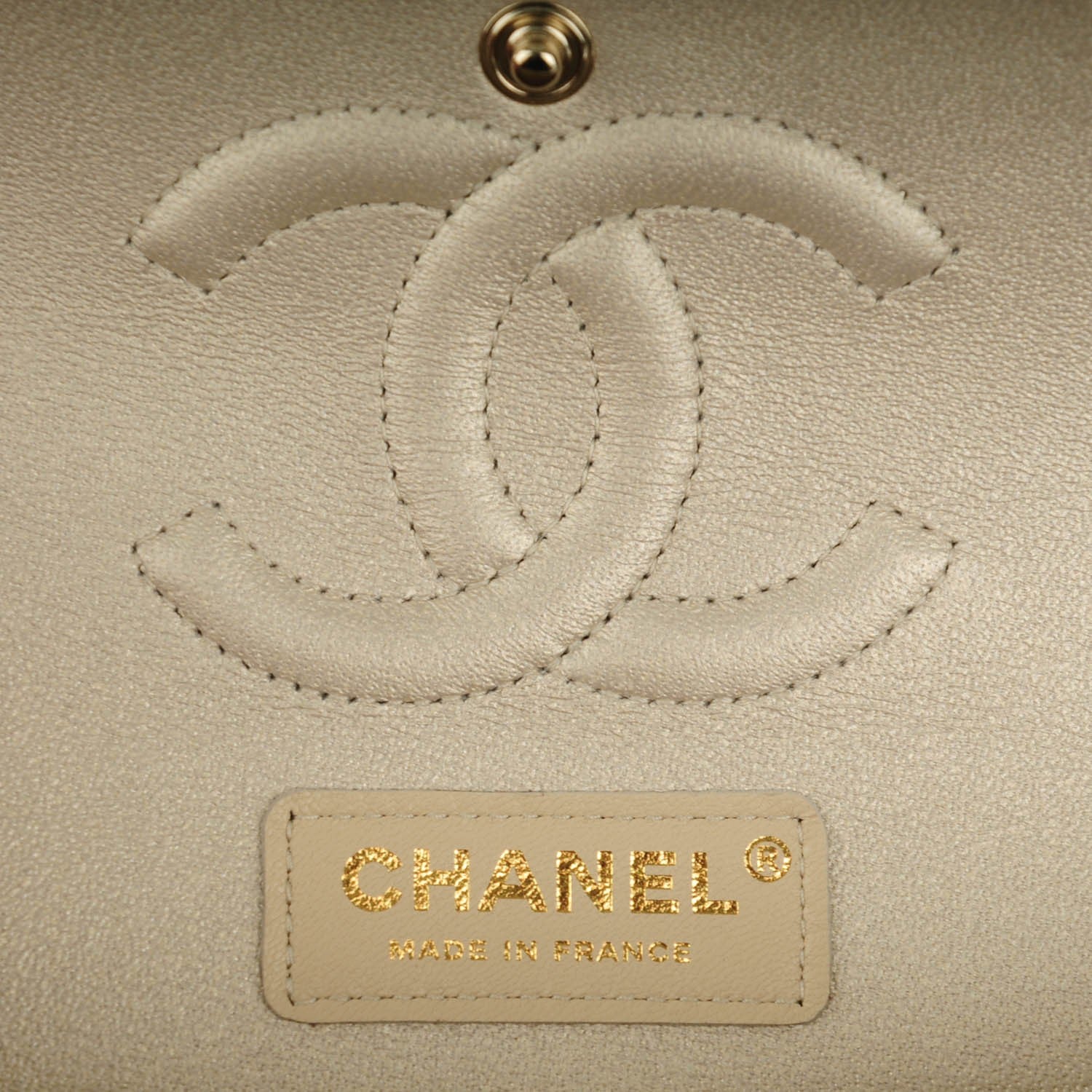 Chanel Metallic Caviar Quilted Medium Double Flap Light Gold 7 of 8