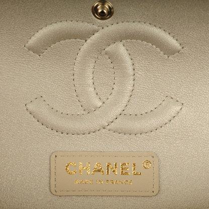 Chanel Metallic Caviar Quilted Medium Double Flap Light Gold 7 of 8