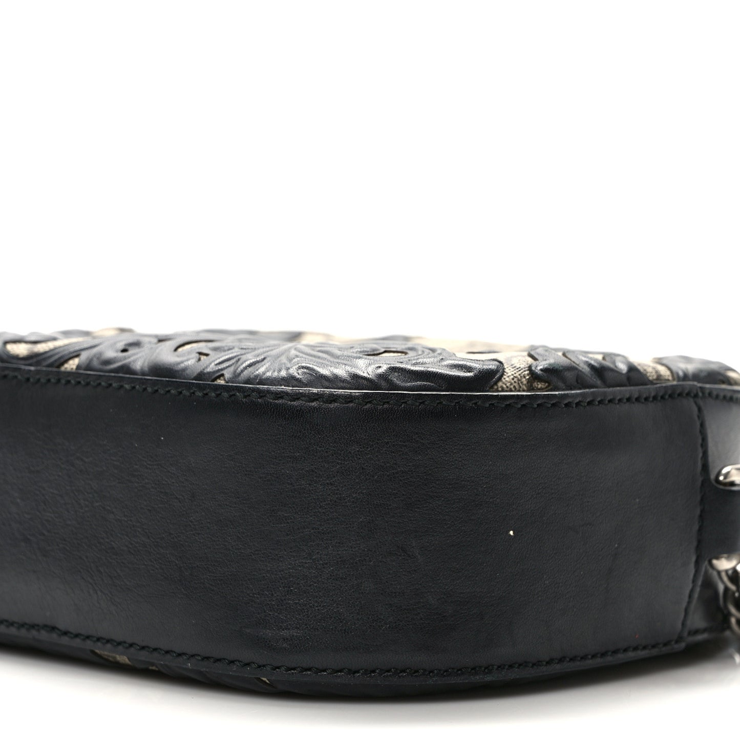 GG Supreme Monogram Arabesque Mini Chain Shoulder Bag Beige Black