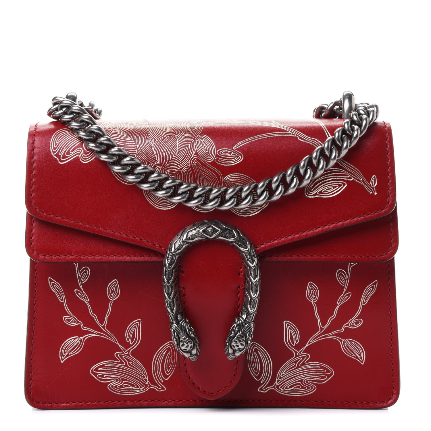 Gucci Calfskin Chinese New Year Mini Dionysus Shoulder Bag Hibiscus Red 1 of 4