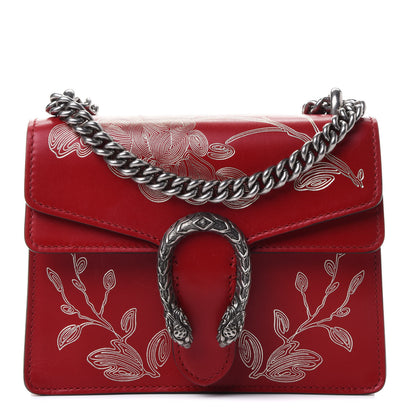 Gucci Calfskin Chinese New Year Mini Dionysus Shoulder Bag Hibiscus Red 1 of 4