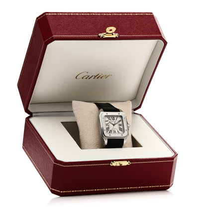 Cartier Stainless Steel Alligator 33mm Santos 100 Automatic Watch 5 of 5