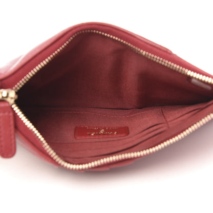 Chanel Shiny Goatskin Quilted 19 Flat Wallet Pouch Red 5 of 10