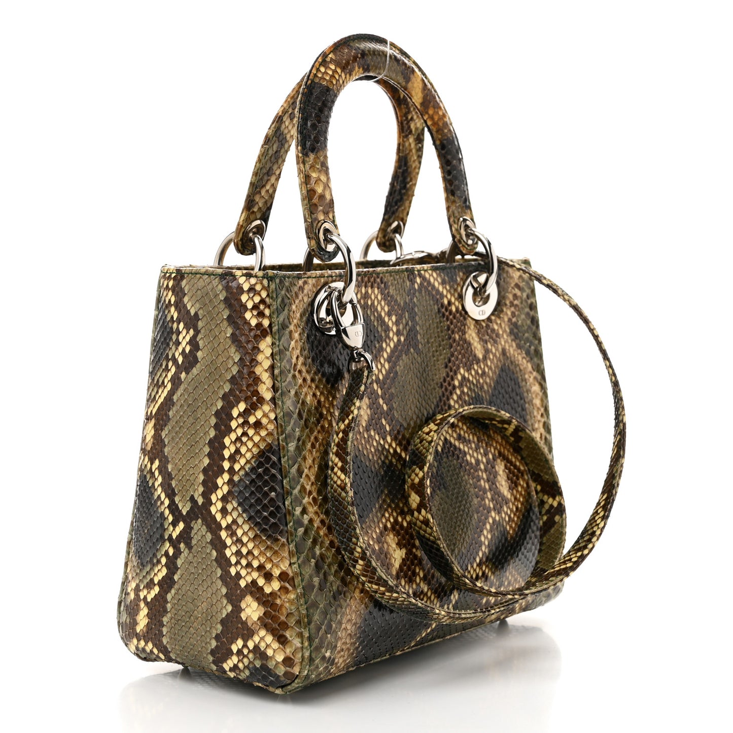 Snakeskin Medium Lady Dior Brown Multicolor