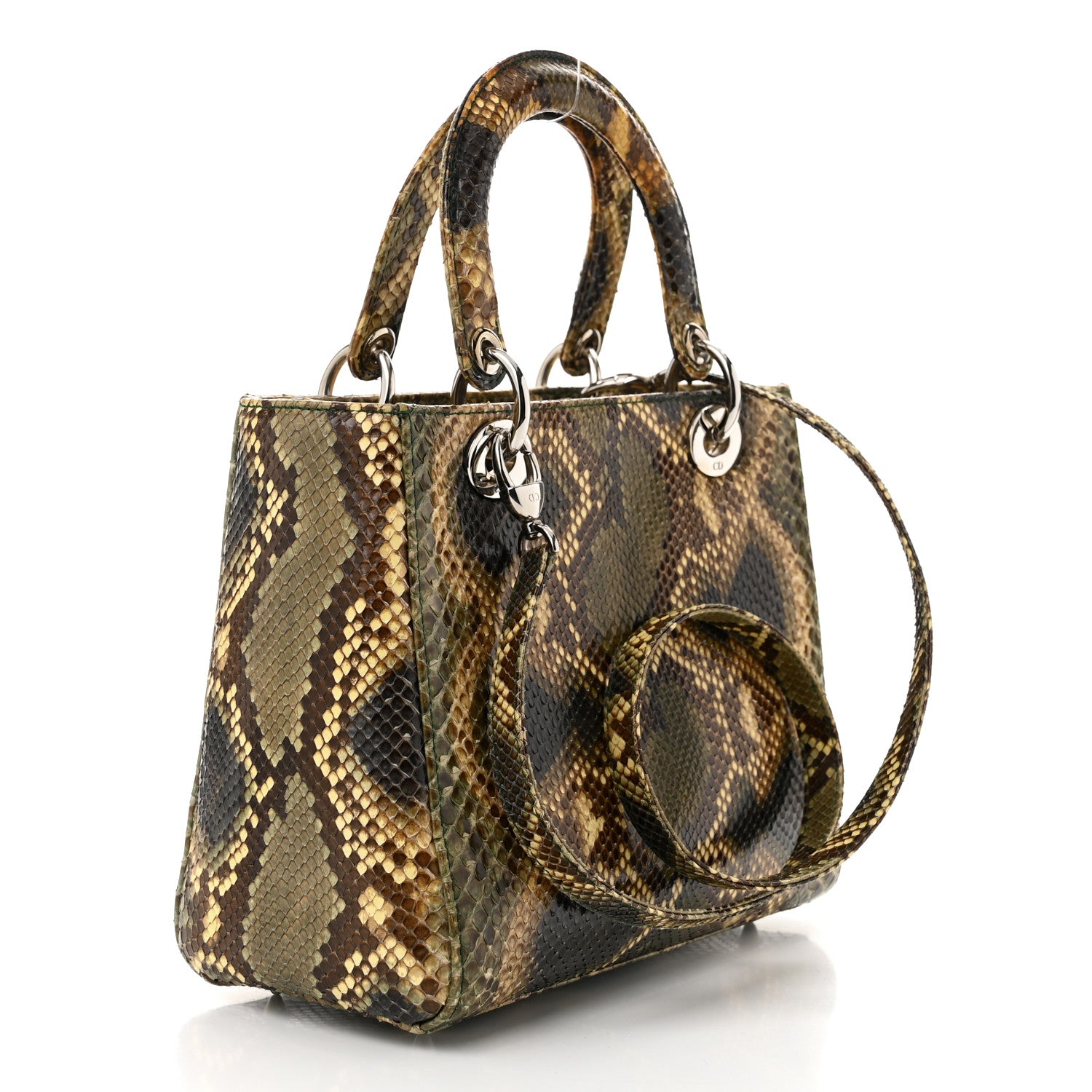 Christian Dior Snakeskin Medium Lady Dior Brown Multicolor 3 of 10