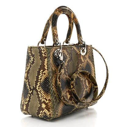 Christian Dior Snakeskin Medium Lady Dior Brown Multicolor 3 of 10