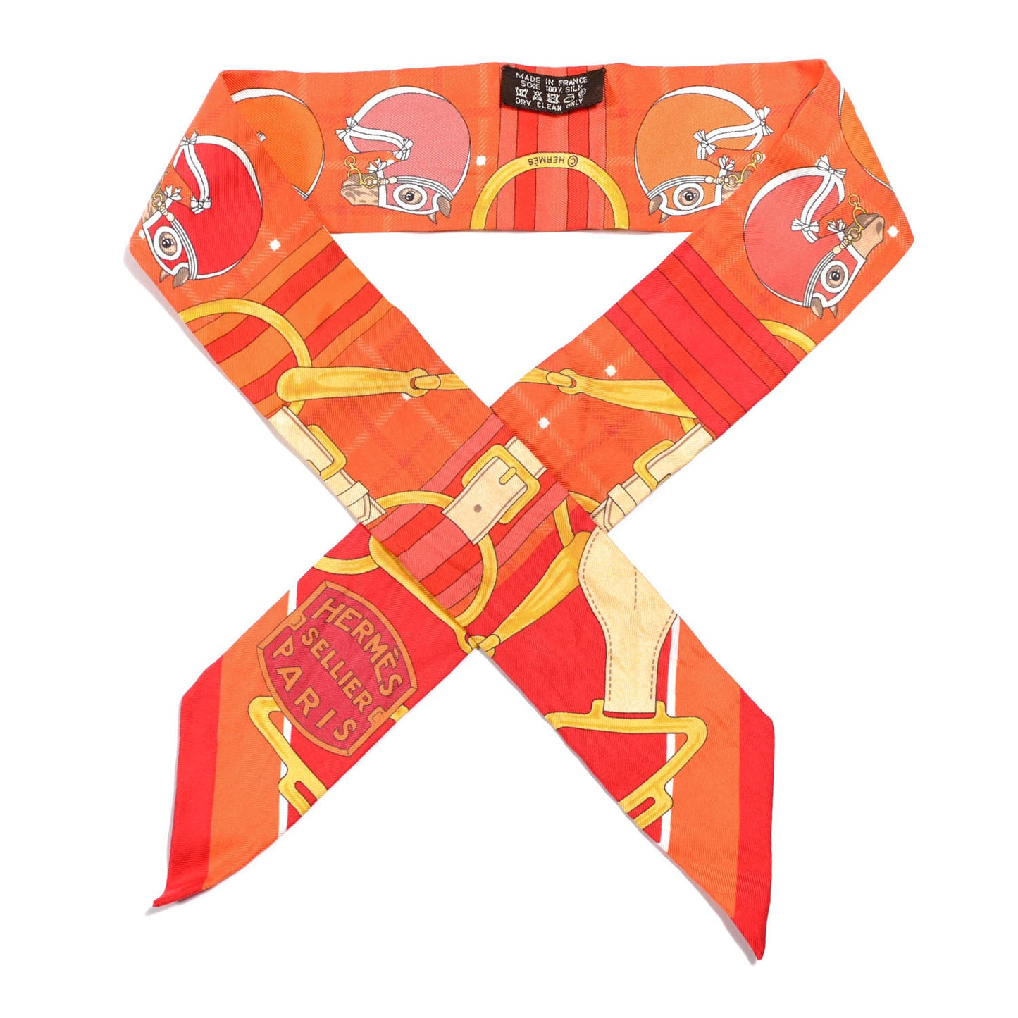 Silk Tatersale Twilly Rouge Orange Jaune D'Or