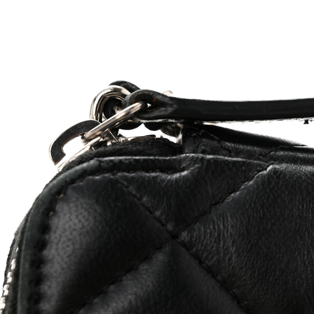 Lambskin Quilted Small Clutch With Chain Black