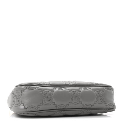 Gucci Calfskin GG Matelasse Chain Handbag Dusty Grey Natural 4 of 10