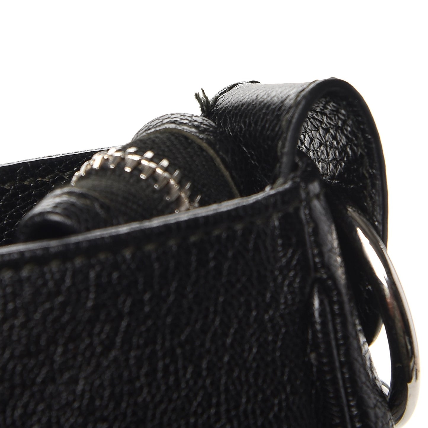 Chevre Silver Metallic Edge Hardware Velo Black