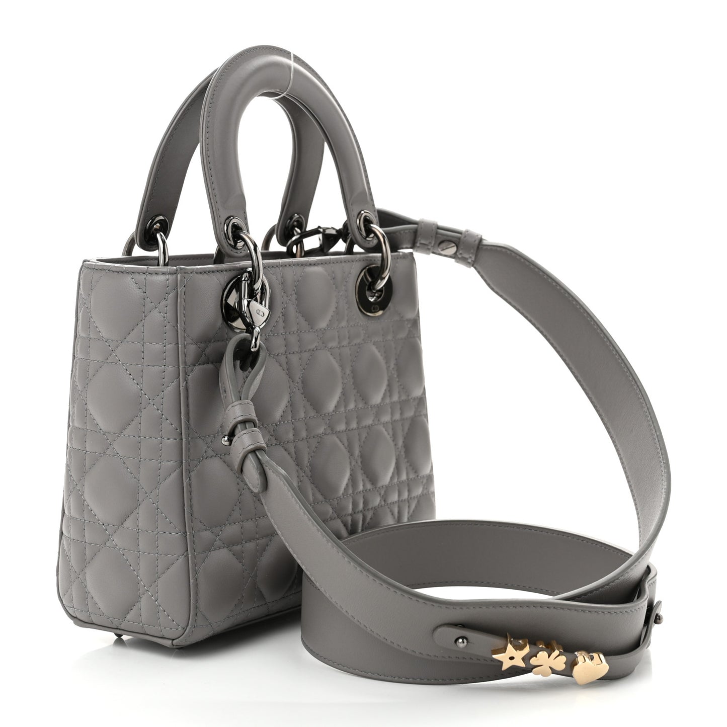 Lambskin Cannage Small My ABCDior Lady Dior Grey