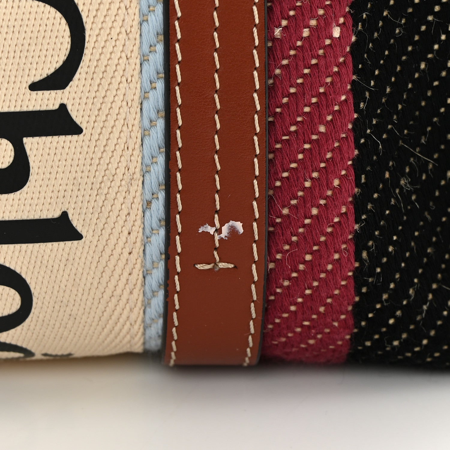 Chloe Cotton Calfskin Medium Woody Striped Tote Multicolor 12 of 13