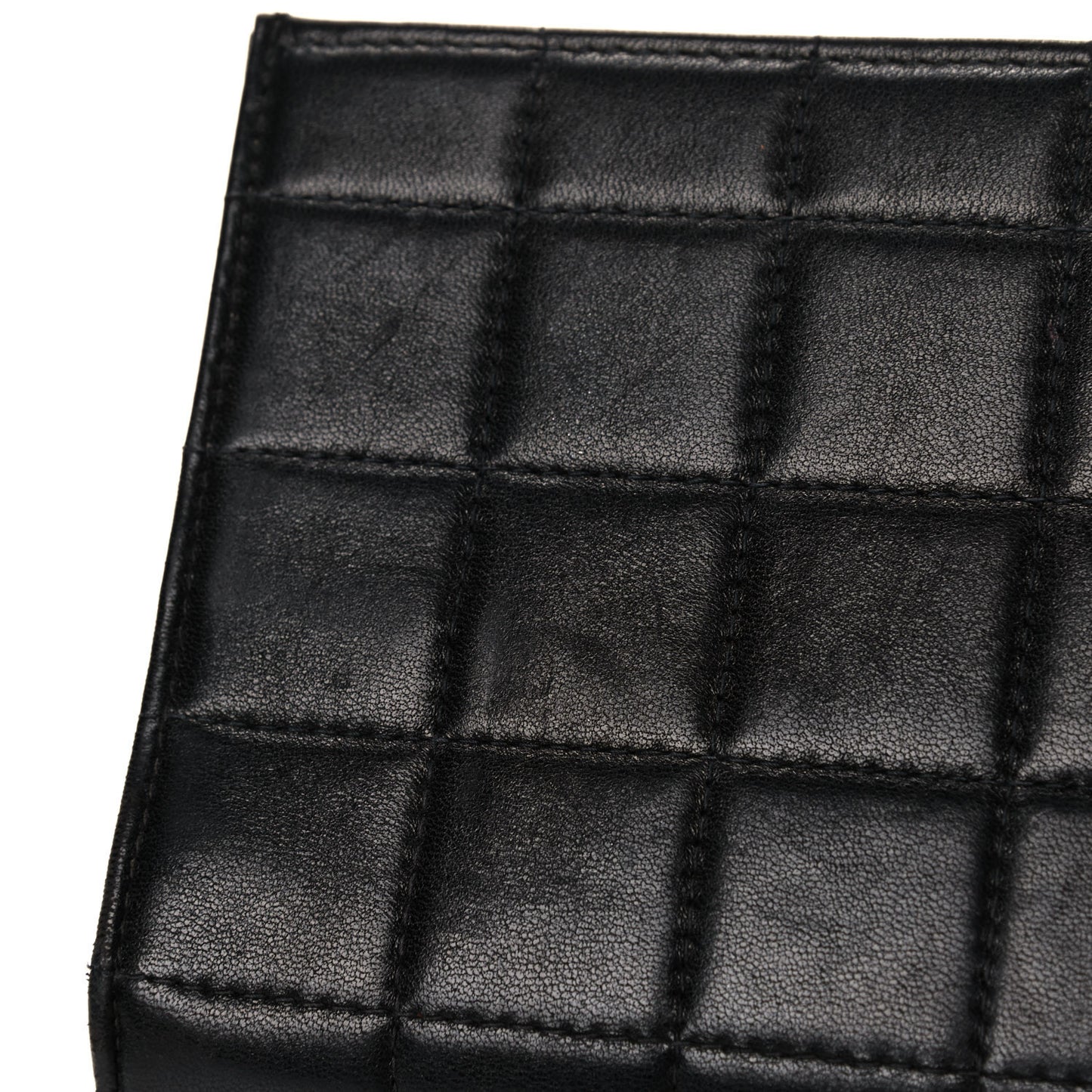 Lambskin Chocolate Bar Flap Black
