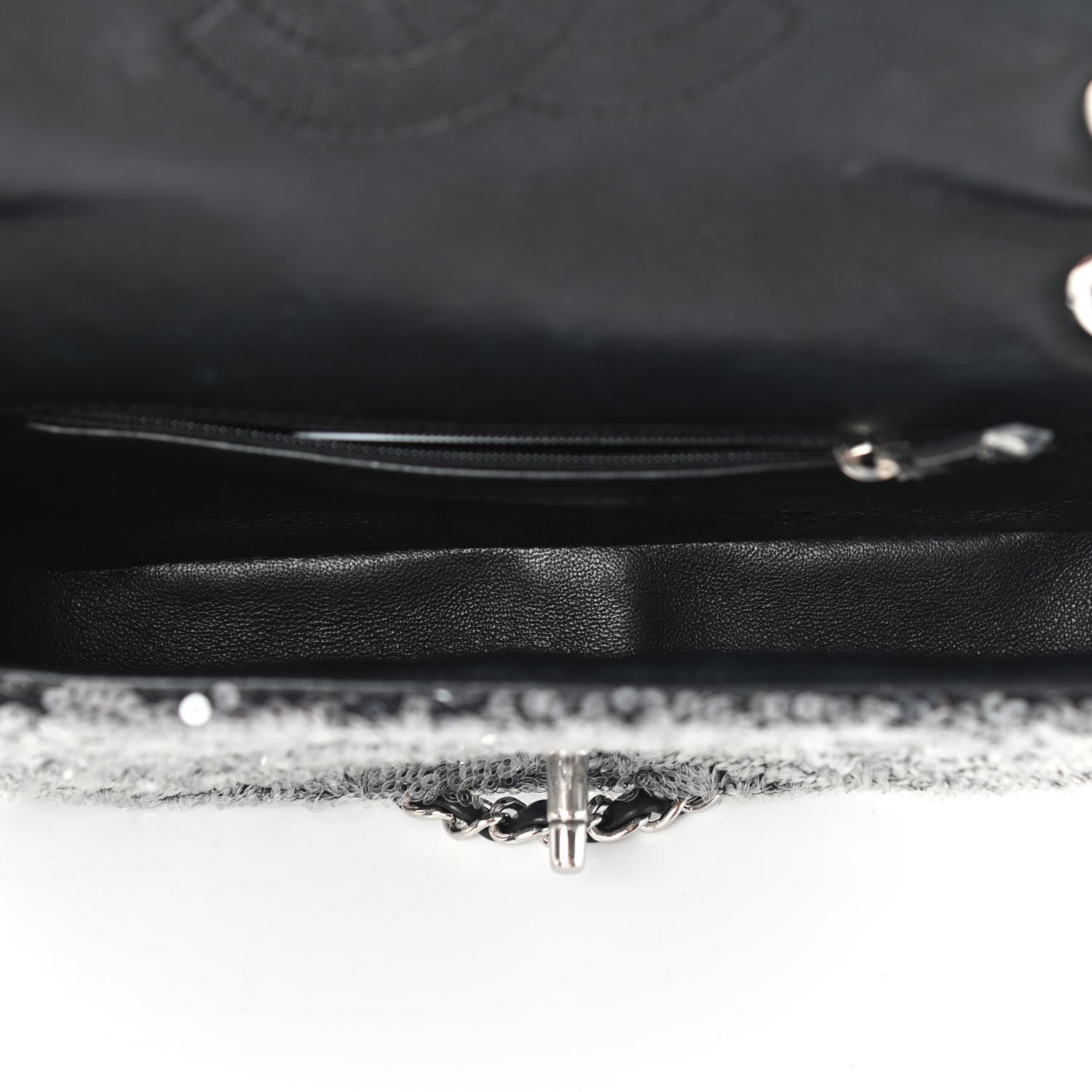 Chanel Sequin Medium Single Flap Silver 4 of 8