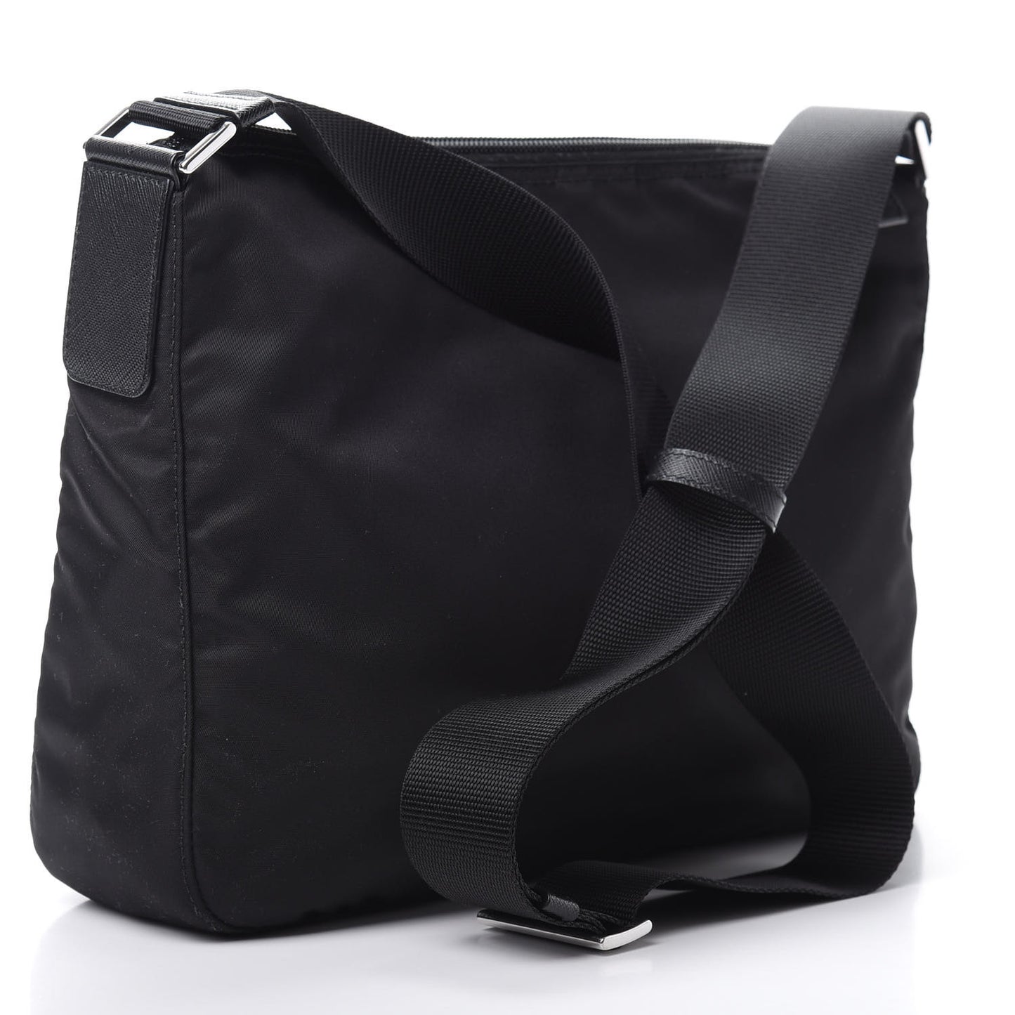 Nylon Tessuto Messenger Bag Black