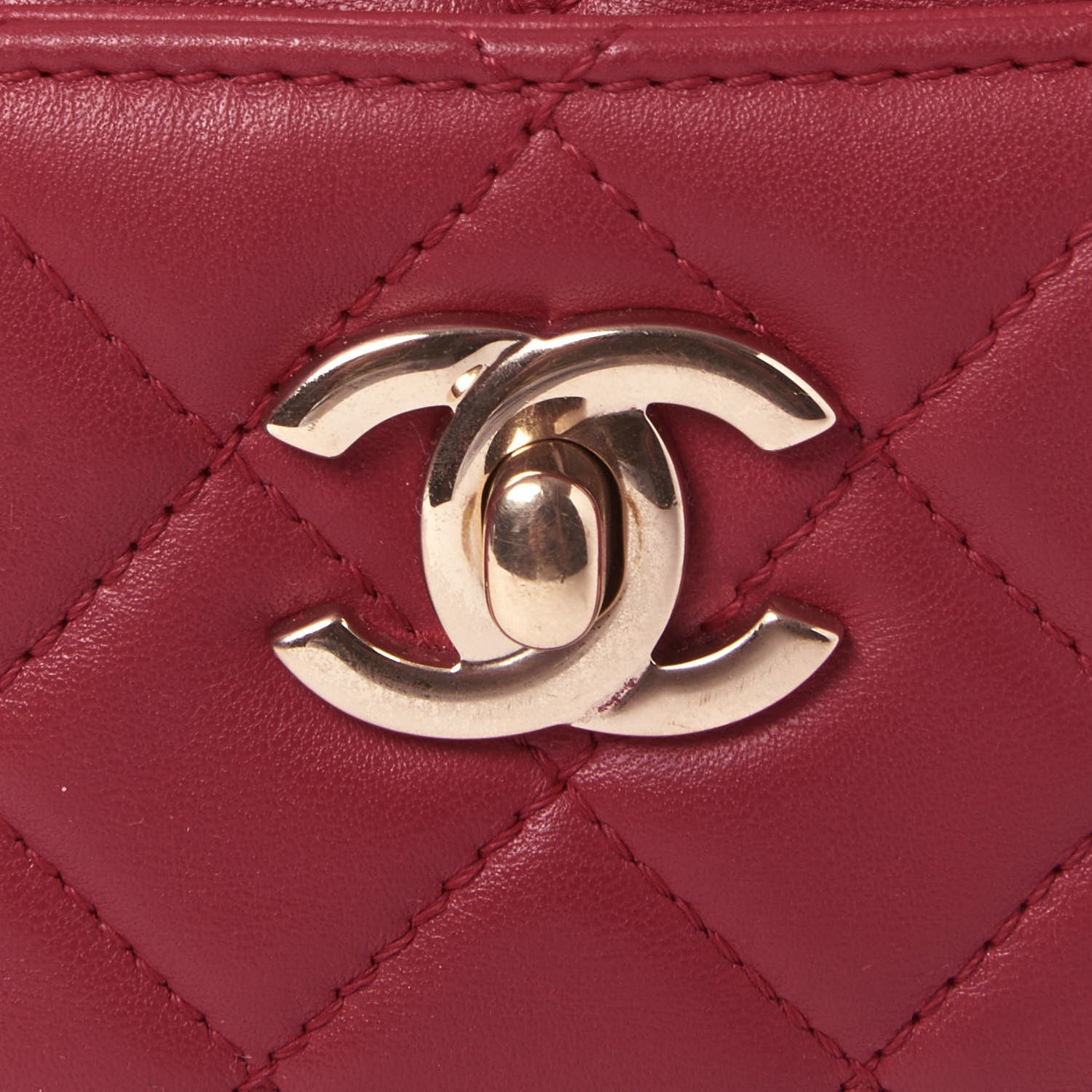 Chanel Lambskin Quilted Small Drawstring Shoulder Bag Dark Pink 10 of 11