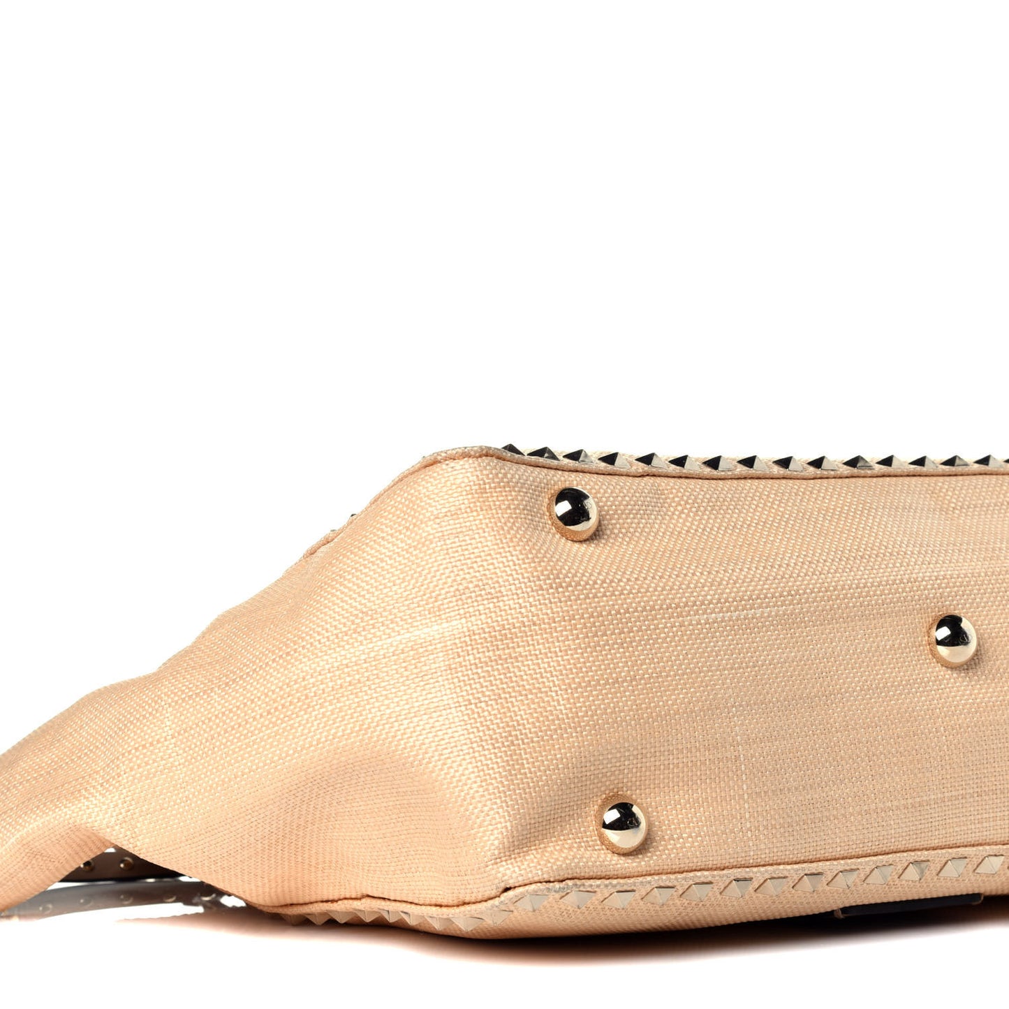 Raffia Medium Rockstud Tote Natural