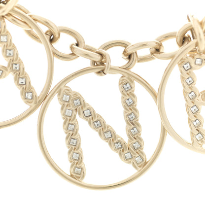 Chanel Metal Strass Crystal Logo Necklace Gold 3 of 5