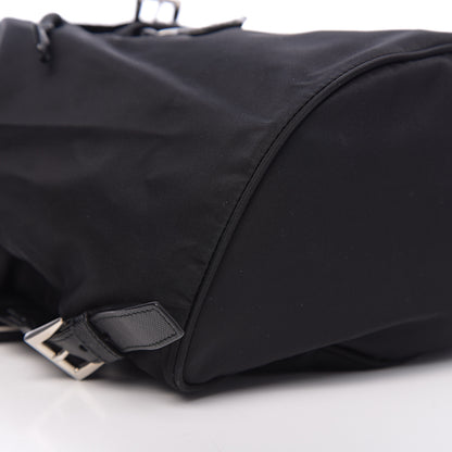 Prada Nylon Vela Saffiano Medium Cinch Backpack Black 6 of 9