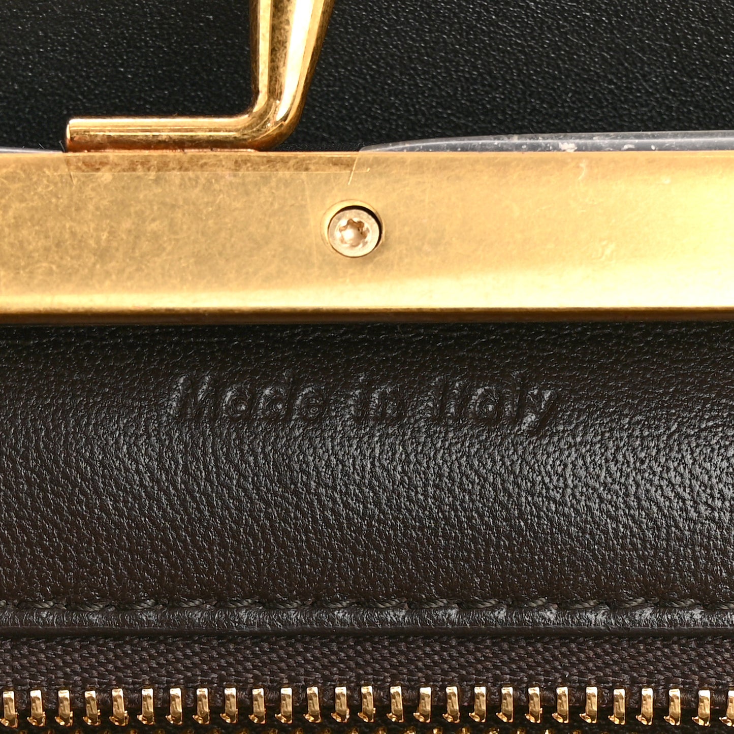 Calfskin Pleated French Lock Clutch Black