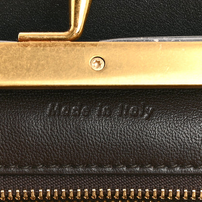 Celine Calfskin Pleated French Lock Clutch Black 7 of 8