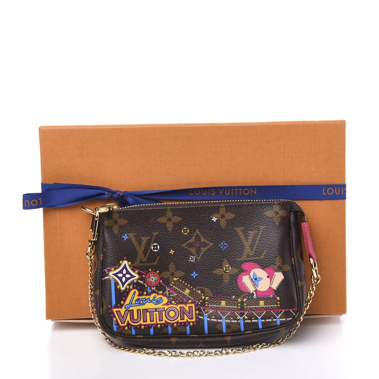Louis Vuitton Monogram 2020 Christmas Animation Roller Coaster Mini Pochette Accessories Pivoine 7 of 7