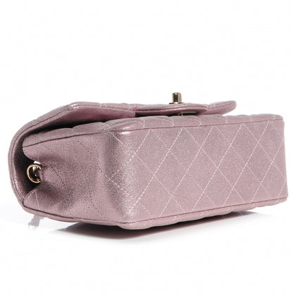 Chanel Metallic Goatskin Quilted Mini Flap Pink 4 of 8