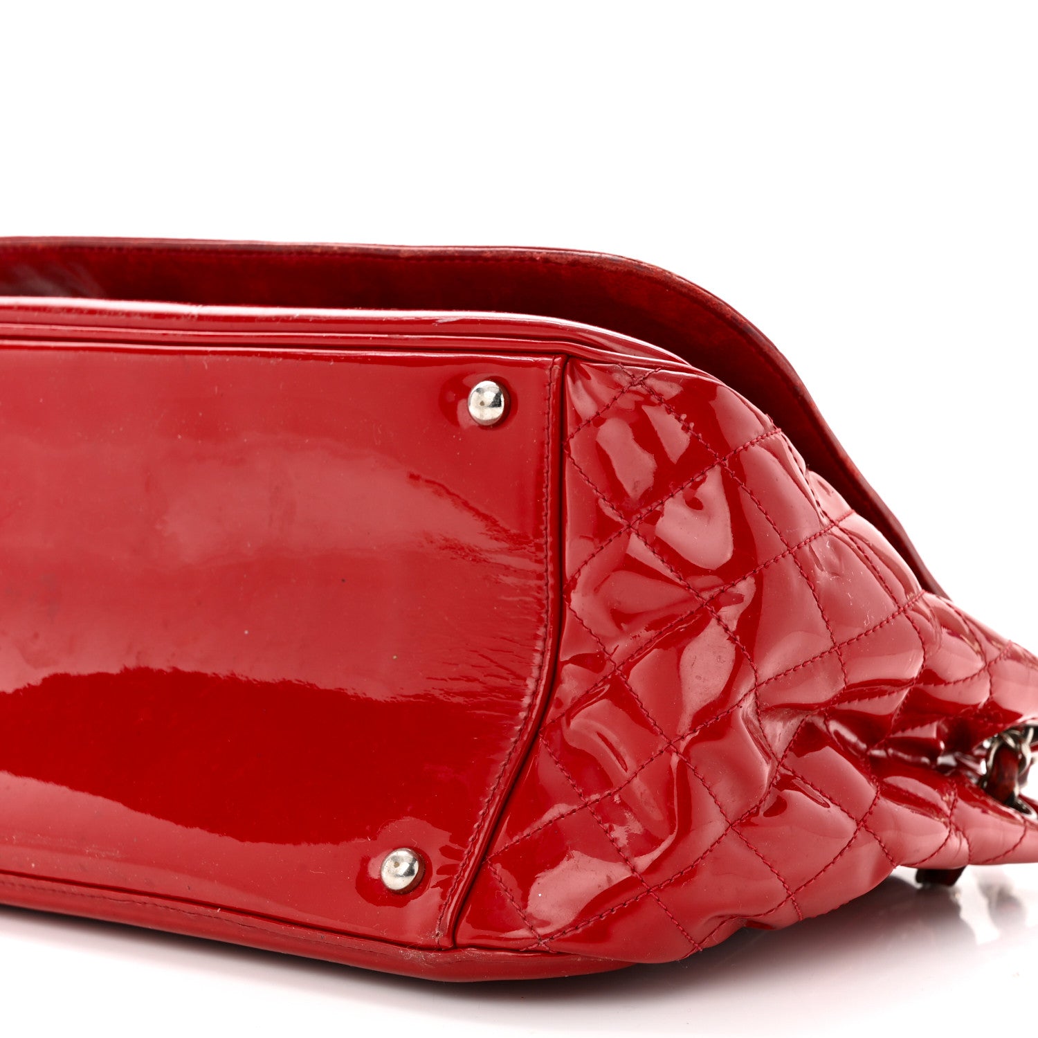 Chanel Vinyl CC Lipstick Accordion Flap Red 10 of 22