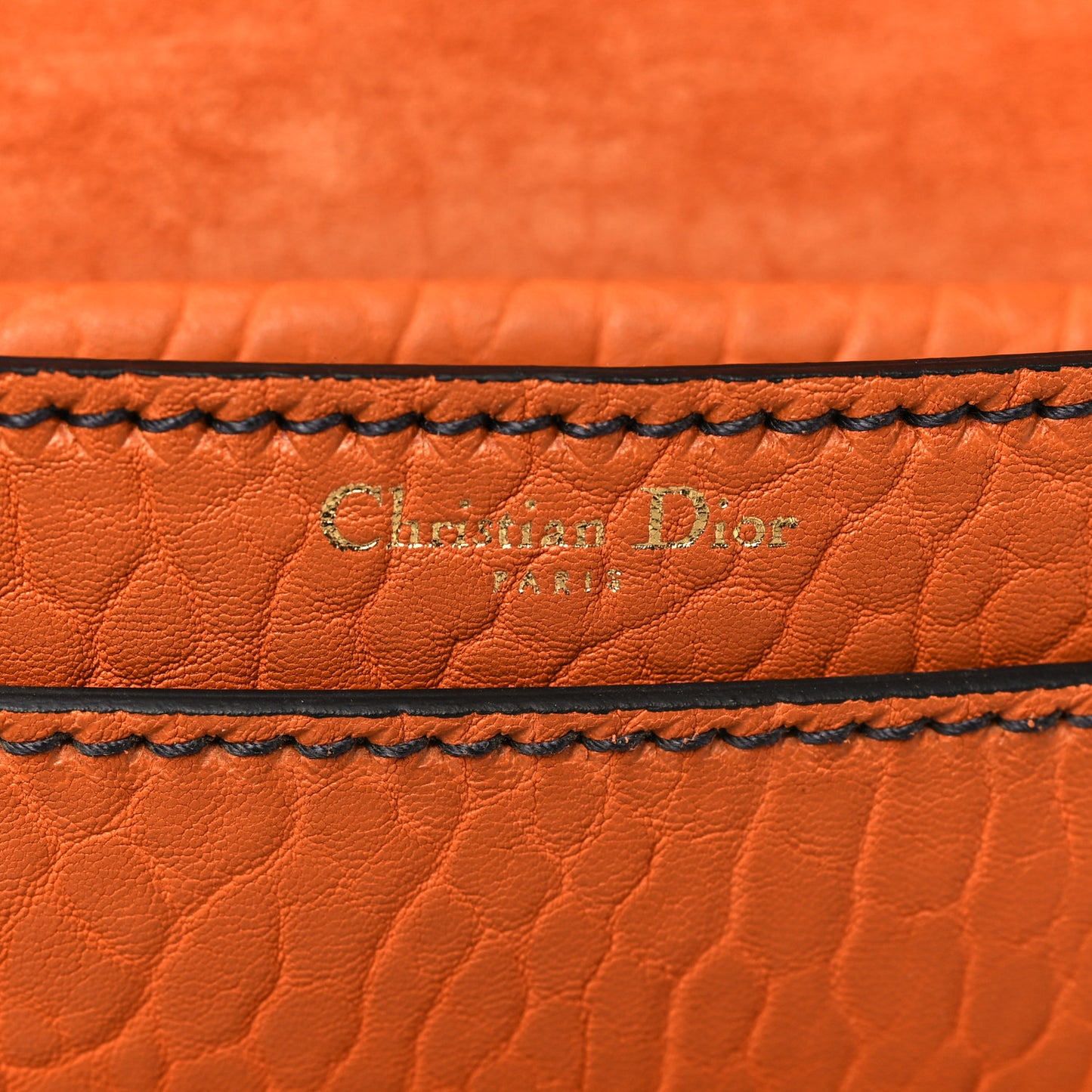 Canyon Grained Lambskin J'Adior Chain Flap Bag Orange